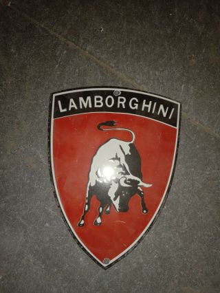 Porcelain Lamborghini Enamel Sign Size 8 " X 6 " Inches