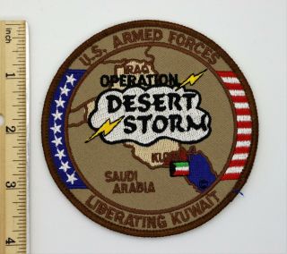Us Armed Forces Operation Desert Storm Patch Liberating Kuwait Gulf War Vintage