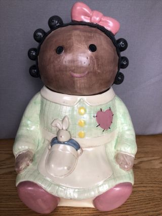 Vintage Treasure Craft Rag Doll " Spice " Cookie Jar 14 " Made In Usa Americana