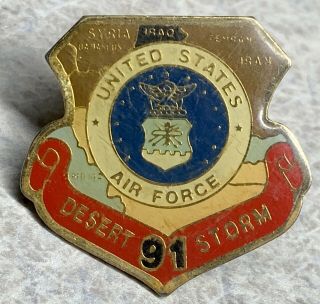 1991 Operation Desert Storm Usa Air Force Gulf War Lapel Hat Pin [k]