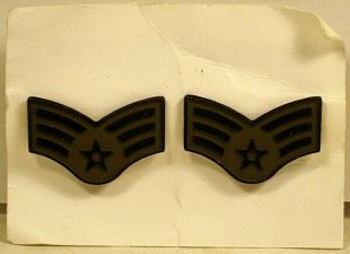 Usaf Us Air Force Senior Airman Sra Rank Insignia Subdued Metal Pin Pair