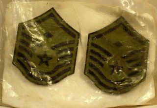 Us Air Force Master First Sergeant Msgt Rank Insignia Subdued Metal Pin Pair