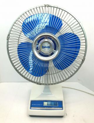 Vintage Galaxy Blue Blades Translucent 12 " Oscillating 3 - Speed Fan Type 12