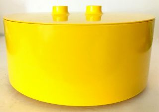 Heller Massimo Vignelli Yellow Melamine Covered 9 " Bowl W/ Finger Lid Mcm Euc