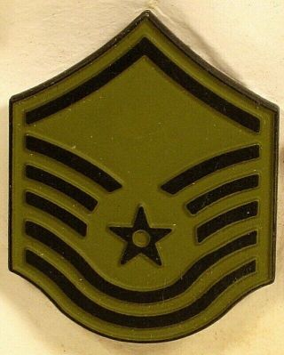 USAF US Air Force Master Sergeant MSGT Rank Insignia Subdued Metal Pin Pair 2
