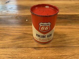 Vintage Phillips 66 Philube Asm All Season Multi Purpose Grease 1 Lb.  Can Full