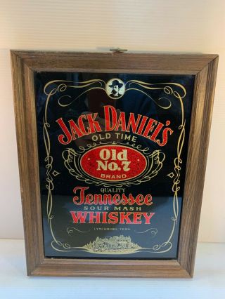 Vintage Jack Daniels Old Time No 7 Brand Tennessee Whiskey In Wood Frame