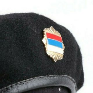 Arkan Tigers Black Beret SDG Serbian Volunteer Guard & 3 Color Badge 2