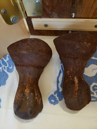 Vintage Pair Cast Iron Claw And Ball Bathtib Feet W/ 3 5 " Tongue