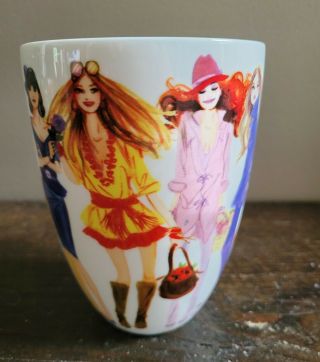 RARE HENRI BENDEL Fashion Girls Bone China LARGE Coffee Mug Cup 2