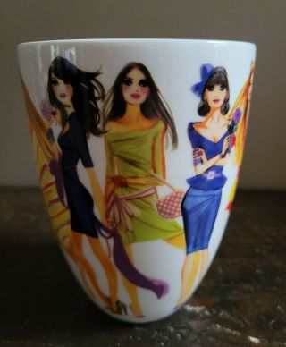 RARE HENRI BENDEL Fashion Girls Bone China LARGE Coffee Mug Cup 3