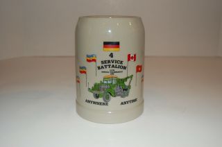 Canadian Army Beer Stein Stoneware 0.  5l 4th Service Battalion (1990)
