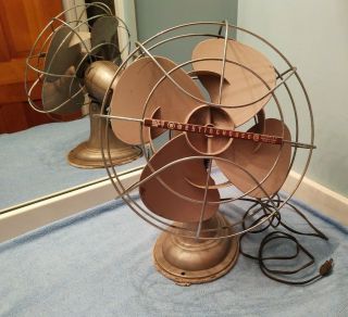 Vintage Westinghouse 12la4 Oscillating Table Top Fan 2 Speed 12 " Blade -