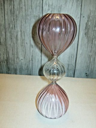 Vintage Three Bulb Glass Hour Glass.  10 Inches High