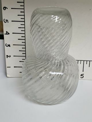 Vintage Swirl Glass Bedside Water Decanter Bottle Tumbler Set/ With Glass As Lid