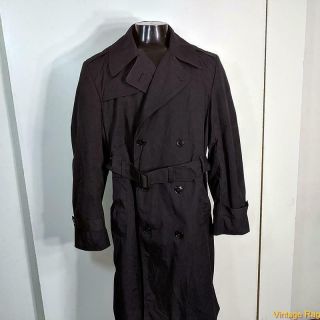 Dscp Military Us Army 1995 Long Raincoat Trench Coat Mens Size M 40 Black Liner