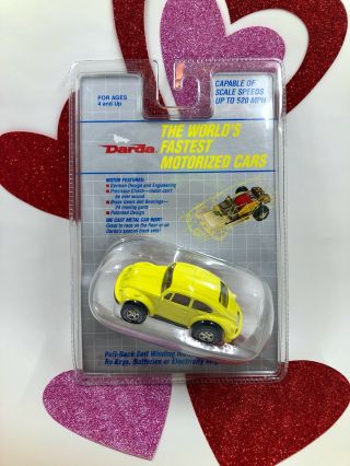 Vintage 1991 Yellow Darda Pull - Back Self Winding Motor Vw Bug Volkswagen Beetle