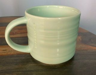 Starbucks 2014 Ripple Mug Textured Aqua Green 14oz Coffee Tea Cup