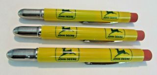 3 John Deere Bullet Pencils Advertising Tractor Implement