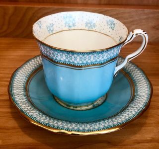 Fenton England Paladin China Tiffany Robin Egg Blue Tea Cup & Saucer Set
