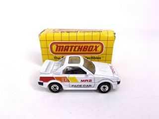 Rare Vintage 1986 Matchbox Toyota Mr2 Pace Car On Card Diecast 1:64