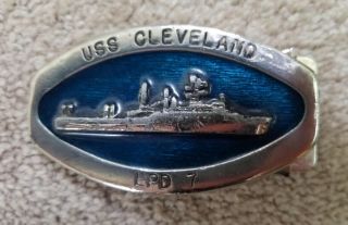 Uss Cleveland Lpd - 7 Vintage Belt Buckle