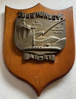 Uss Hunley As - 31 Plaque Navy Military Ship Submarine Tender