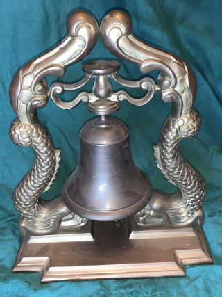 Solid Brass Nautical Navy Bell Submarine Officer Ship Captain Dolphins Maritime