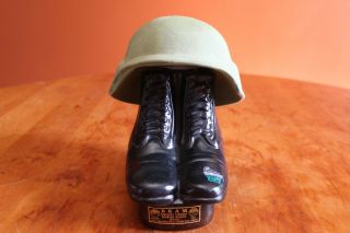 1984 Regal China Jim Beam Combat Boots And Helmet Bourbon Whiskey Decanter