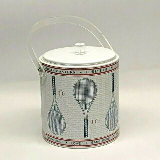 Vintage 1970s Tennis Ice Bucket Pepsi Grand Slam French Open Forest Hills Racket