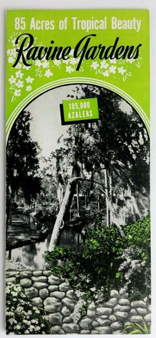 1960s Palatka Florida Ravine Gardens Travel Tourist Brochure Tropical Flowers