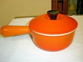 Le Crueset 14 Vintage Caribbean Cast Iron Enamel Saucepan With Lid - Orange