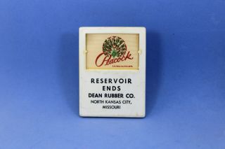 Peacock Reservoir End Condom Paper Clip Dean Rubber Co.  1¾ X 2 3/8” Vintage
