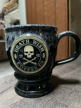 2018 Death Wish Coffee Skull And Crossbones “the Hammer” Deenen Pottery Mug