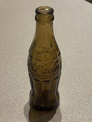 Vintage Coca Cola Bottle Amber Brown Gainesville Fla Florida