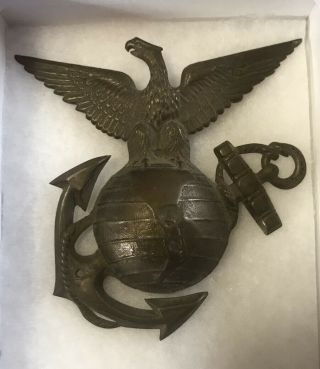 Old/vintage U.  S.  Military Marines Eagle/globe/anchor Metal Emblem Loc A15