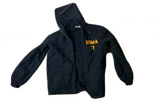 Vintage Usma Class Of 1977 Cadet Store West Point Black Wool Hooded Zip Jacket