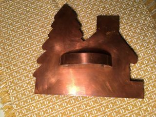 Cape Cod Copper House W/tree Cookie Cutter W/handle Vintage 7x8”