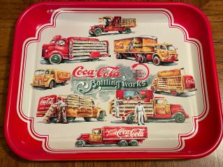 1999 Coca - Cola Metal Tray Displaying Antique Trucks " The Delivery "