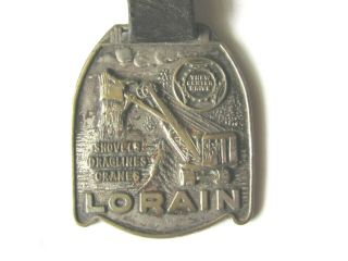 Vintage Loraine Shovel Crane Watch Fob,  Dealer Leroi Rix Machinery Co L.  A.  Cal
