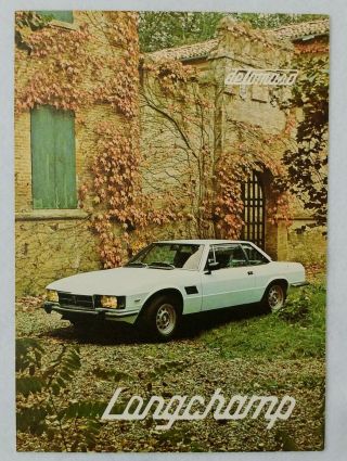 De Tomaso 1979/80 Longchamp Sales Brochure Prospekt Ghia Ford V8