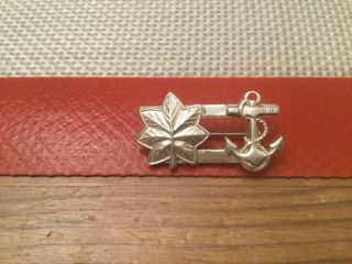 Very Rare Wwii Sterling Silver Us Navy Nurse Anchor With Oak Leaf Pin Brooch