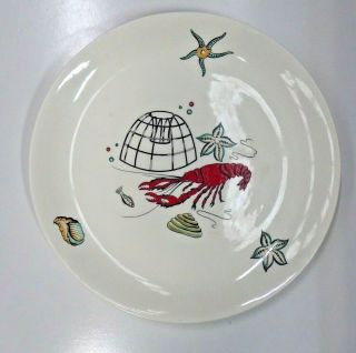Crown Devon Fielding England Oceania Lobster Fish Plate Art Deco