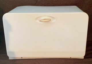 Vintage White Metal Farmhouse Bread Box