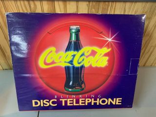 Nos 1995 Coca Cola Disc Telephone Blinking Neon Musical Coke Phone 16x12