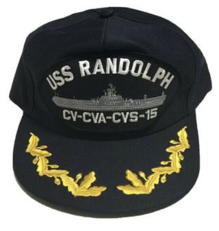 Vtg Uss Randolph Cv Cva Cvs 15 Hat Made In Usa Cap United States Navy Military