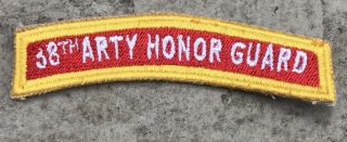 1960 - 80 Us Army 38th Artillery Honor Guard Patch Tab Scroll Red White Gold
