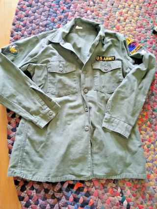 Vintage Military Authentic Army Green Casual Jacket With Patches