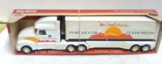Vintage 1980s Nylint Mr Goodwrench Parts Semi Truck & Trailer Pressed Steel Toy