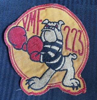 Korean War Usmc Vma 223 Attack Squadron Boxing Bulldog Authentic Rare Patch